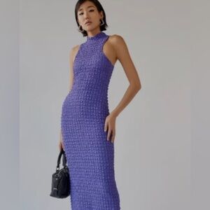 Urban Outfitters Purple Halter Bubble Midi Dress